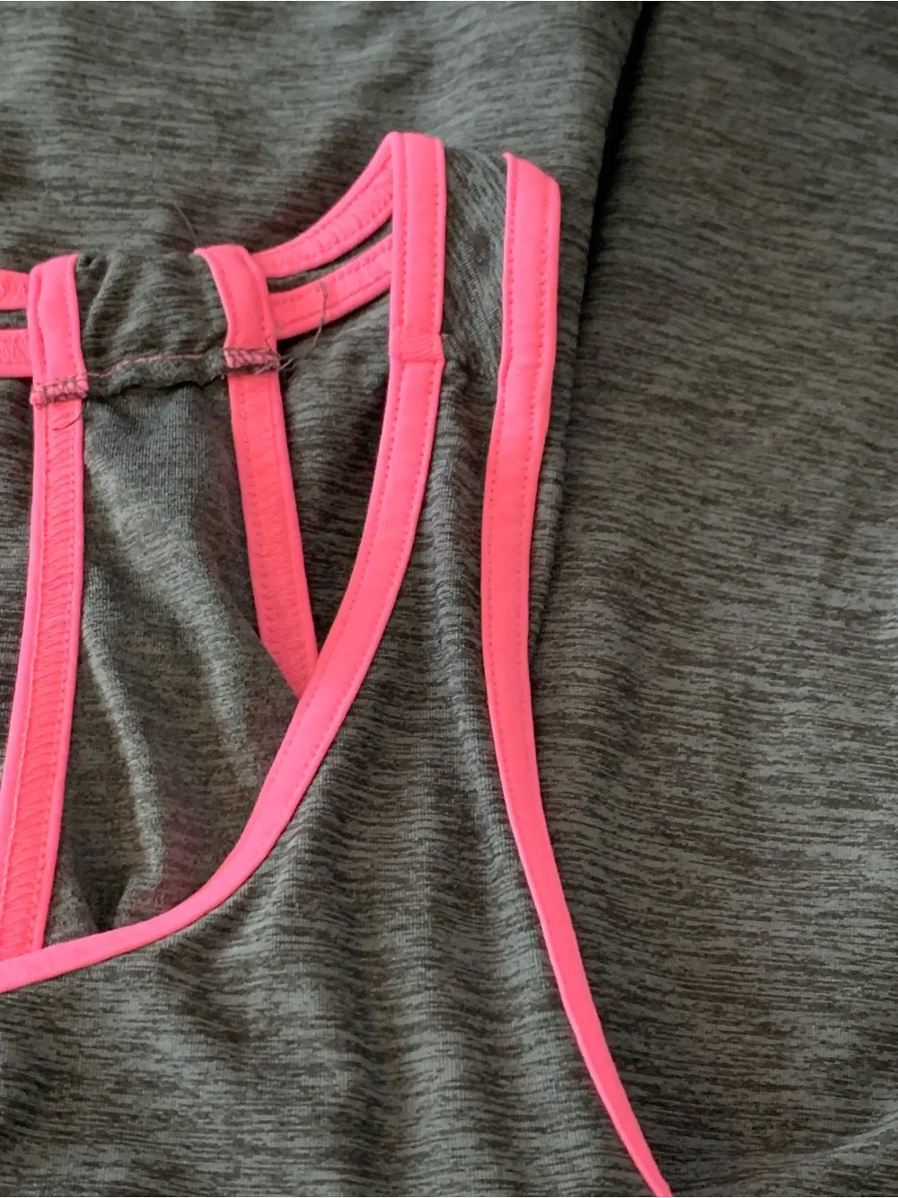 Justice Active Girls Grey Pink JUSTICE Racerback Athletic Tank Top Size 14/16